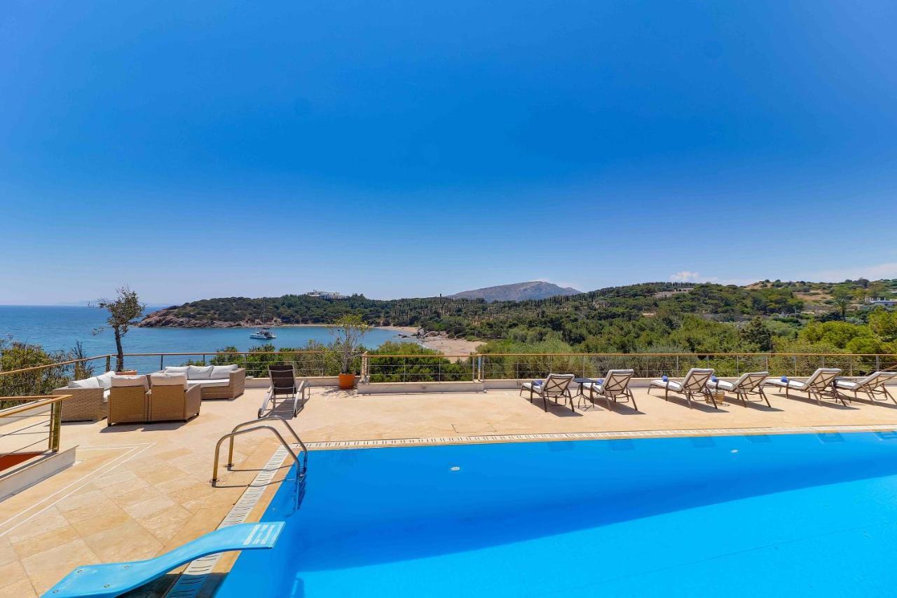 Black Diamond Beachfront Pool Villa Pasithea In Sounio, Athens Sounion Exterior photo