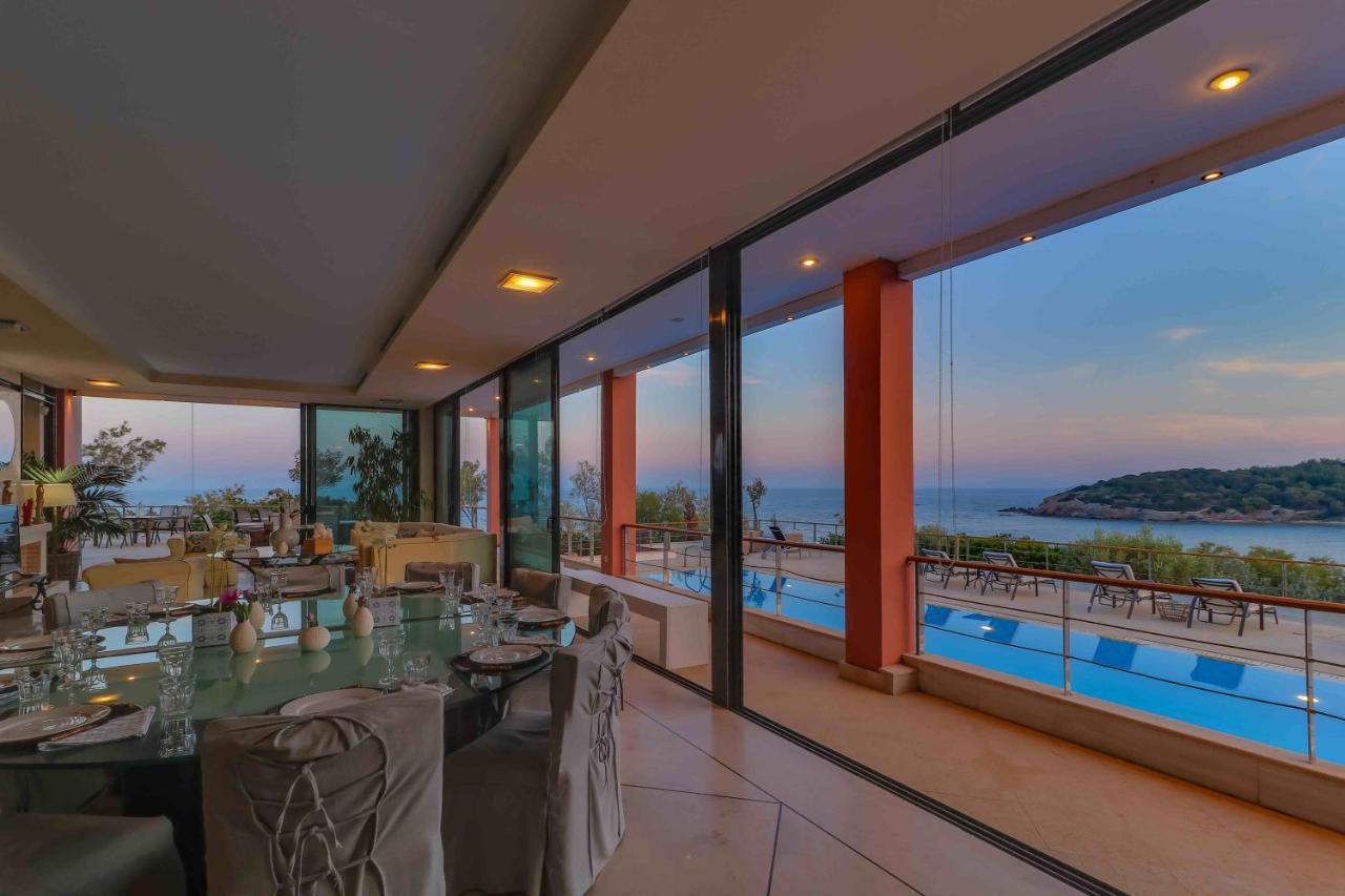 Black Diamond Beachfront Pool Villa Pasithea In Sounio, Athens Sounion Exterior photo